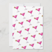 ホットピンクの回転式電話 女の子の誕生日 招待状 (裏面)