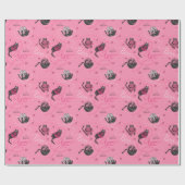 ホットピンクの子猫ラブキテンスとヤーンキッズ ラッピングペーパー (フラット)