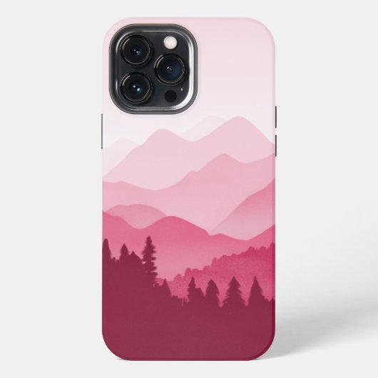ホットピンクの山々 iPhoneケース (裏面)