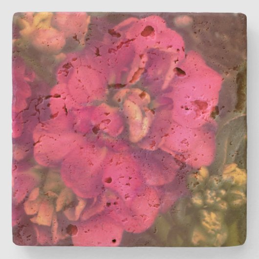 ホットピンクの情熱フローラ ストーンコースター (正面)