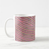 ホットピンクの愛とかわいらしハートパターン コーヒーマグカップ (左)