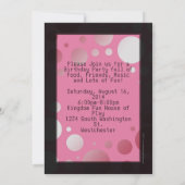 ホットピンクの携帯電話10代の誕生日パーティーの招待 招待状 (裏面)