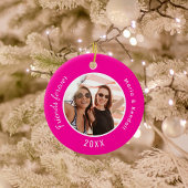 ホットピンクの最高の友達の写真名 セラミックオーナメント