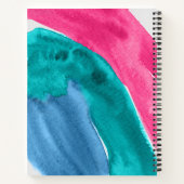 ホットピンクの水の色のジャパーソナライズされたーナル ノートブック (裏面)