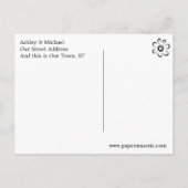 ホットピンクの水の色のタイポグラフィ日付を保存2 案内ポストカード (裏面)