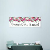 ホットピンクの水の色の牡丹ウェルカムホームロング 横断幕 (トレードショー)