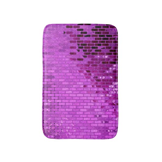 ホットピンクの水の色をテーマにガーリーした バスマット (正面縦)