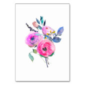 ホットピンクの水カラーフローラ テーブルナンバー (裏面)