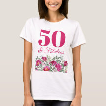 ホットピンクの水彩ペオニー 50歳の華麗な誕生日
