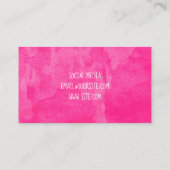 ホットピンクの水彩背景 名刺 (裏面)