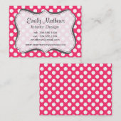 ホットピンクの水玉模様 名刺 (正面/裏面)