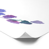 ホットピンクの水色のフローラカードとギフトポスター ポスター (角)