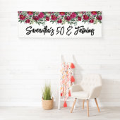 ホットピンクの水色の牡丹50と素晴らしい長 横断幕 (インサイチュ)