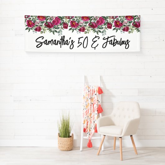 ホットピンクの水色の牡丹50と素晴らしい長 横断幕 (インサイチュ)