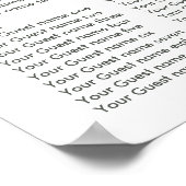 ホットピンクの水色フローラ結婚の座席表 ポスター (角)