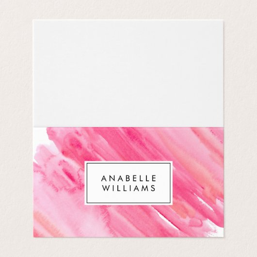 ホットピンクの水色モダン 名刺 (外部フラット)