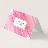 ホットピンクの水色モダン 名刺 (正面)