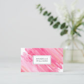 ホットピンクの水色モダン 名刺 (スタンド正面)