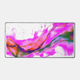 ホットピンクの水色 デスクマット