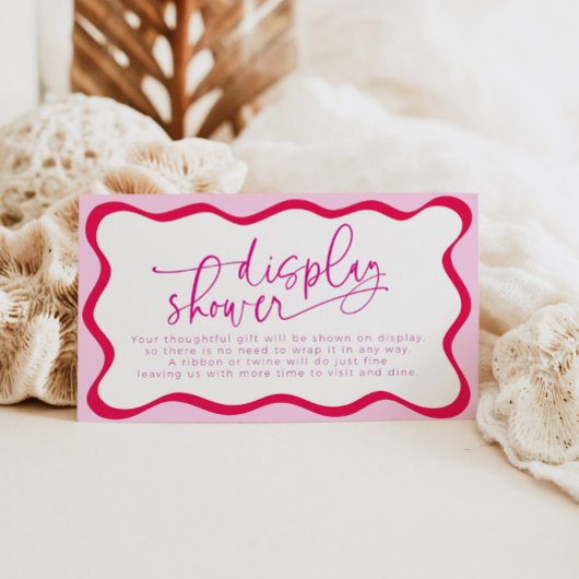 ホットピンクの波状の未ラップ縁どギフトブライダルシャワー エンクロージャーカード