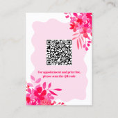 ホットピンクの波状フレームレッドピンクフローラメイクアップ 名刺 (裏面)
