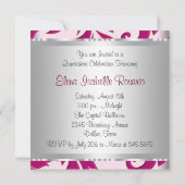 ホットピンクの渦巻き キンチェアラの招待状 招待状 (裏面)