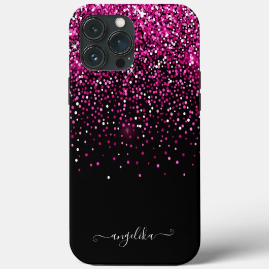 ホットピンクの疑似グリッターぼかし Case-Mate iPhoneケース (裏面)