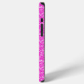 ホットピンクの疑似ラメ iPhoneケース (左側面)