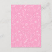 ホットピンクの白いフローラの結婚詳細カード エンクロージャーカード (裏面)