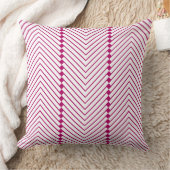 ホットピンクの白い小さな正方形とジグザグ線 クッション (ブランケット)