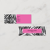 ホットピンクの白黒ゼブラ印刷 スキニー名刺 (正面/裏面)