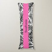 ホットピンクの白黒ゼブラ印刷 ボディピロー (正面縦)