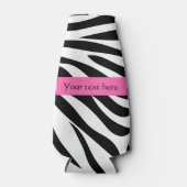 ホットピンクの白黒ゼブラ印刷 ボトルクーラー (正面)