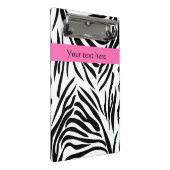 ホットピンクの白黒ゼブラ印刷 ミニクリップボード (アングル)