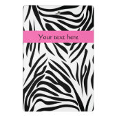 ホットピンクの白黒ゼブラ印刷 ミニクリップボード (裏面)