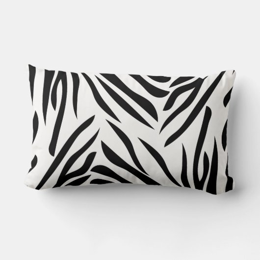 ホットピンクの白黒ゼブラ印刷 ランバークッション (裏面)
