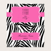 ホットピンクの白黒ゼブラ印刷 名刺 (外部フラット)