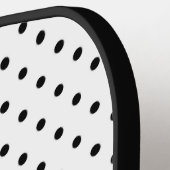 ホットピンクの白黒水玉模様 ピックルボールラケット (左詳細)