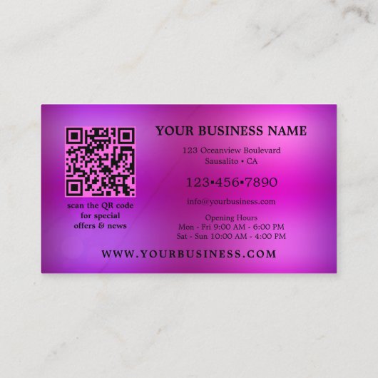 ホットピンクの目を引くQRフォト名刺 名刺 (裏面)
