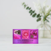 ホットピンクの目を引くQRフォト名刺 名刺 (スタンド正面)