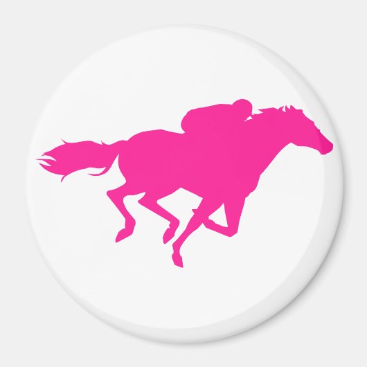 ホットピンクの競馬；競走馬 マグネット (正面)