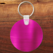 ホットピンクの箔押しおしゃれなモノグラム キーホルダー (裏面)