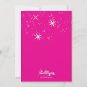 ホットピンクの背景のディスコパーティー招待状 招待状 (裏面)