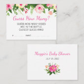 ホットピンクの花々は何枚のブライダルシャワーゲーム 名刺 (正面/裏面)