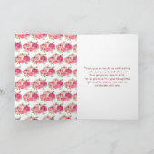 ホットピンクの花のカボチャ ブライダルシャワーのお礼 サンキューカード (内部)