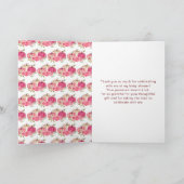 ホットピンクの花のカボチャ ベビーシャワー サンキューカード (内部)