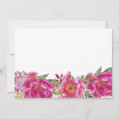 ホットピンクの花のブライダルシャワーの招待 招待状 (裏面)