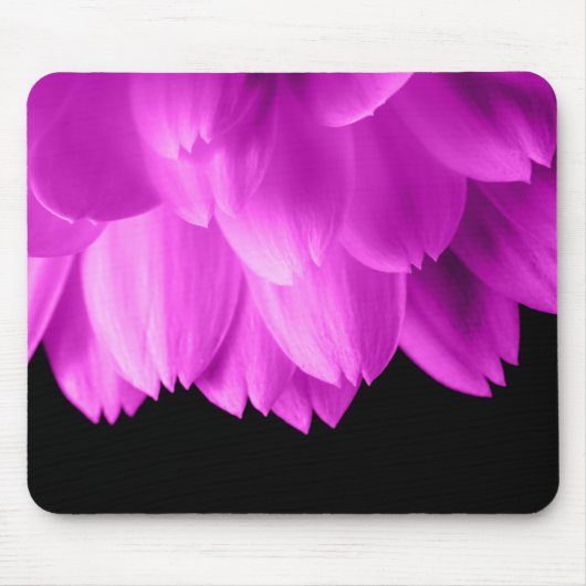 ホットピンクの花の花びらを黒に マウスパッド (正面)
