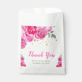 ホットピンクの花の花嫁シャワー フェイバーバッグ