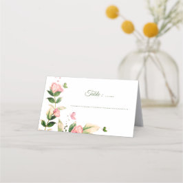 ホットピンクの花の蝶結婚類 プレイスカード